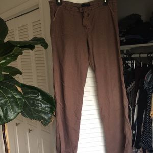 Linen Cotton Blend Wide Leg Pant